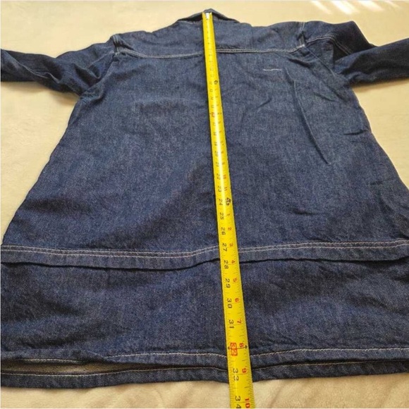 Anthropologie Dark Wash Denim Mini Shift Dress – Long Sleeve, NWT Size M - Picture 9 of 9
